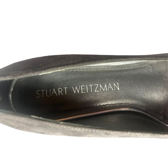 Stuart Weitzman Womens Gray Suede Block Heel Pumps Size 5 M Workwear Classic - Picture 5 of 8
